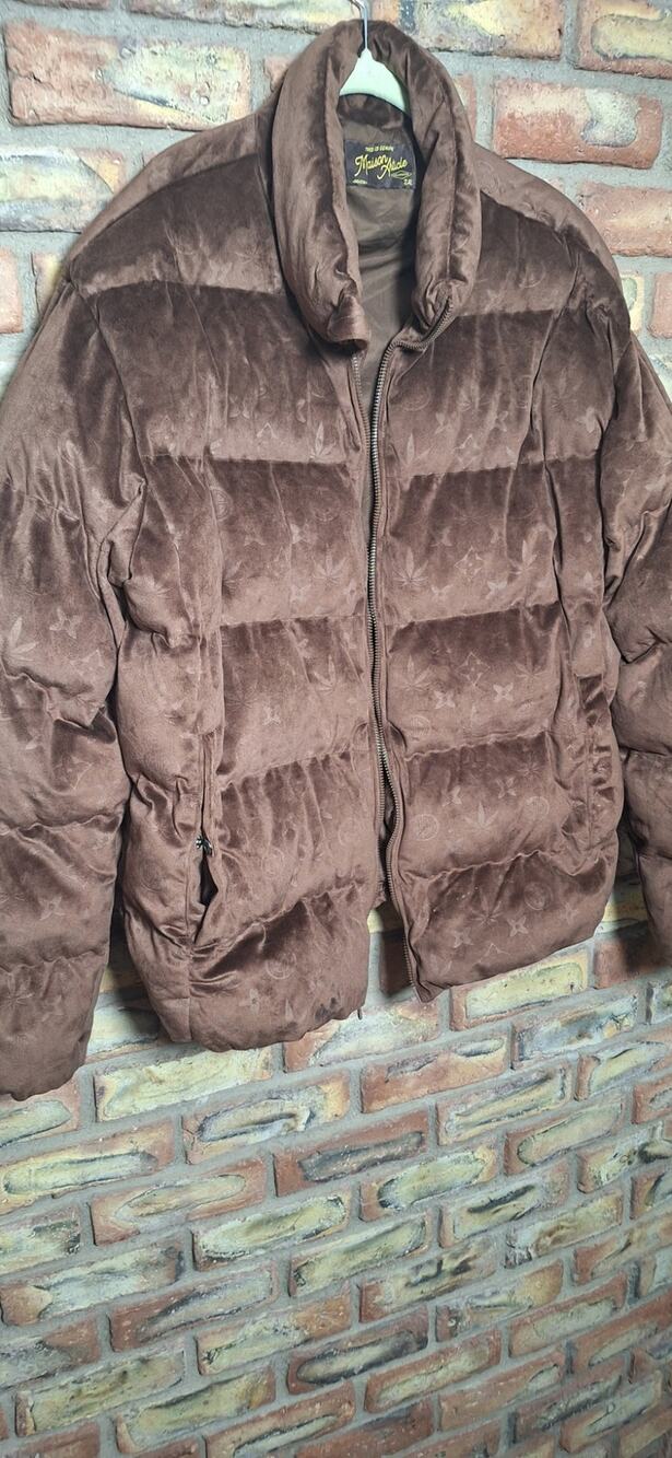 Maison Article 420 brown velour puffer jacket men's size 2X-large - see detail!